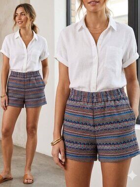 J. Crew Aztec Jacquard Geometric‎ Pattern Shorts Size 2
